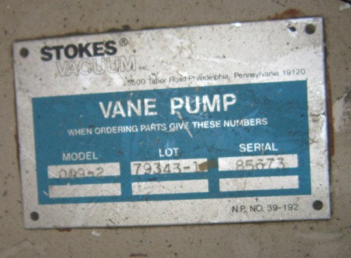 Stokes Vacuum Pump