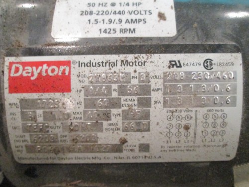 1/4 HP Dayton Electric Motor