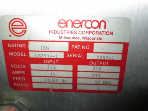 Enercon Induction Cap Sealer.