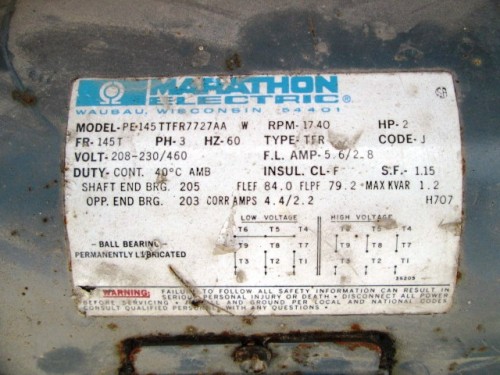 2 HP Marathon Electric Motor