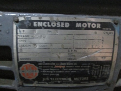 5 hp US Motors Electric Motor