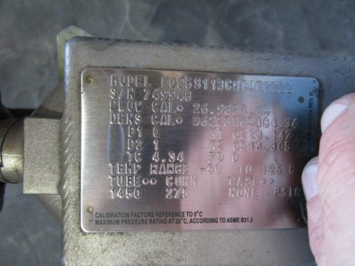 Micro Motion F Series Mass Flow Sensor