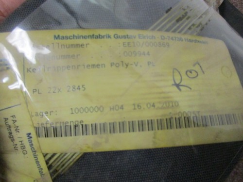 Eirich R7 Belt. unused.