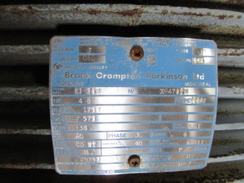 40 hp Brook Crompton Parkinson Ltd Motor