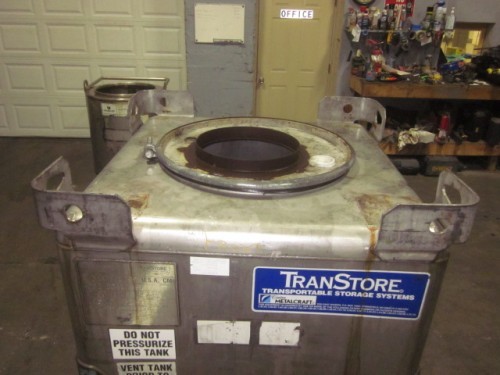 used 180 gallon Stainless Steel TranStore Tank.