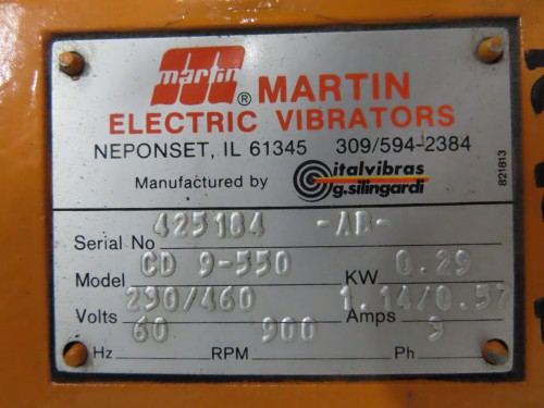 0.25 hp Martin Engineering Vibratory Motor