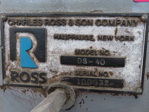 40 gallon Ross Hydraulic Ram Discharge Press