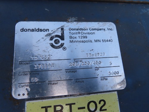 5 hp Donaldson Torit pulse jet dust collector
