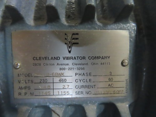 cleveland Vibrator  Model RE-18-6BWK