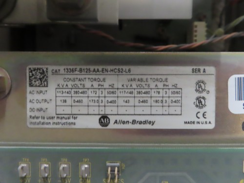 Allen Bradley 125 HP VFD Inverter for sale