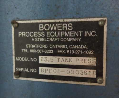 23.5 Bowers Tank Discharge Press for sale