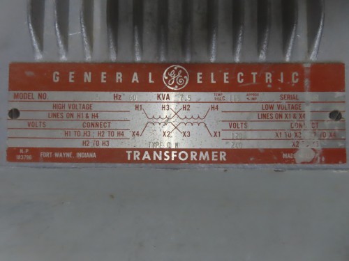 7.5 kVA GE Transformer