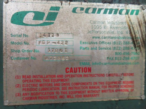 Carman Fluid bed dryer