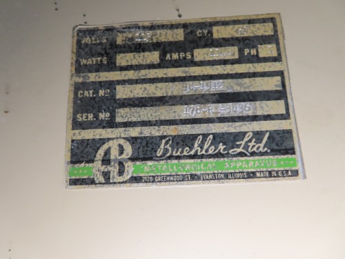 Buehler Polishing Table