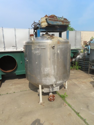 500 gallon stainless steel agitated jacketed tank with wipers