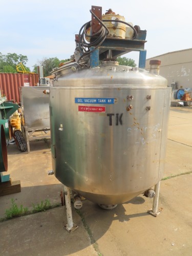 500 gallon stainless steel agitated jacketed tank with wipers