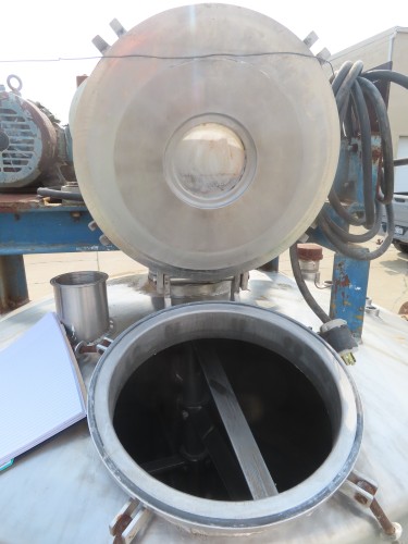 500 gallon stainless steel agitated jacketed tank with wipers