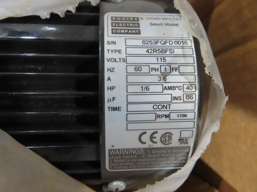 1/6 hp Bodine Electric Motor
