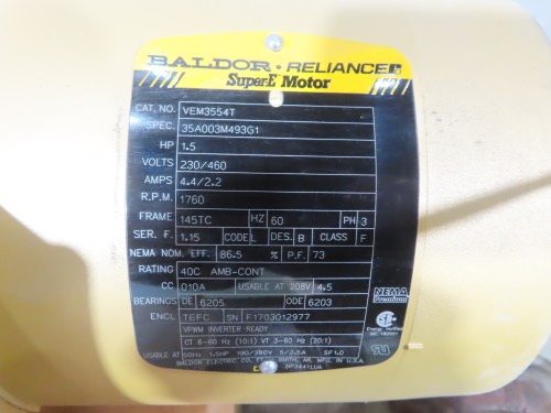 1.5 hp Baldor Motor