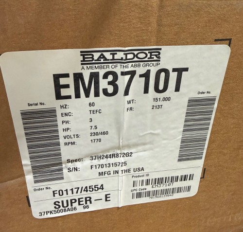 7.5 hp Baldor motor