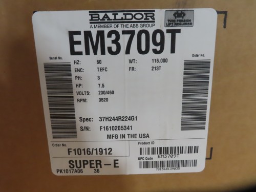 7.5 hp Baldor Motor 