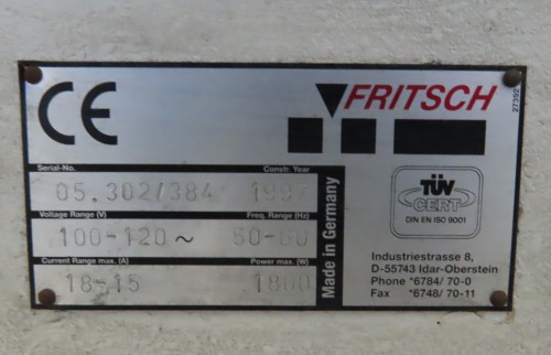Fritsch Planetary Mill