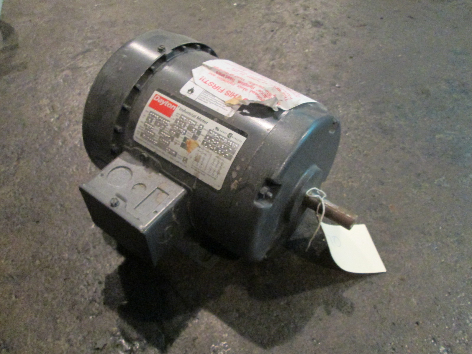 1/4 HP Dayton Electric Motor, 1725/1425 rpm, TEFC