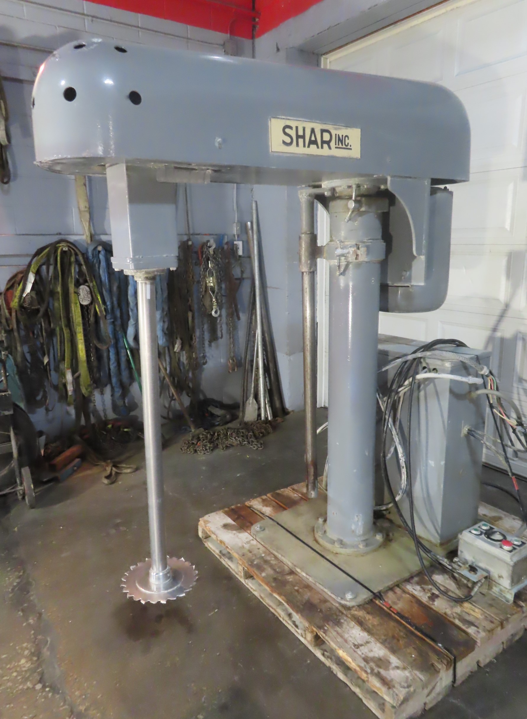 used 30 hp Shar High Speed Disperser, floor mount, stainless steel shaft