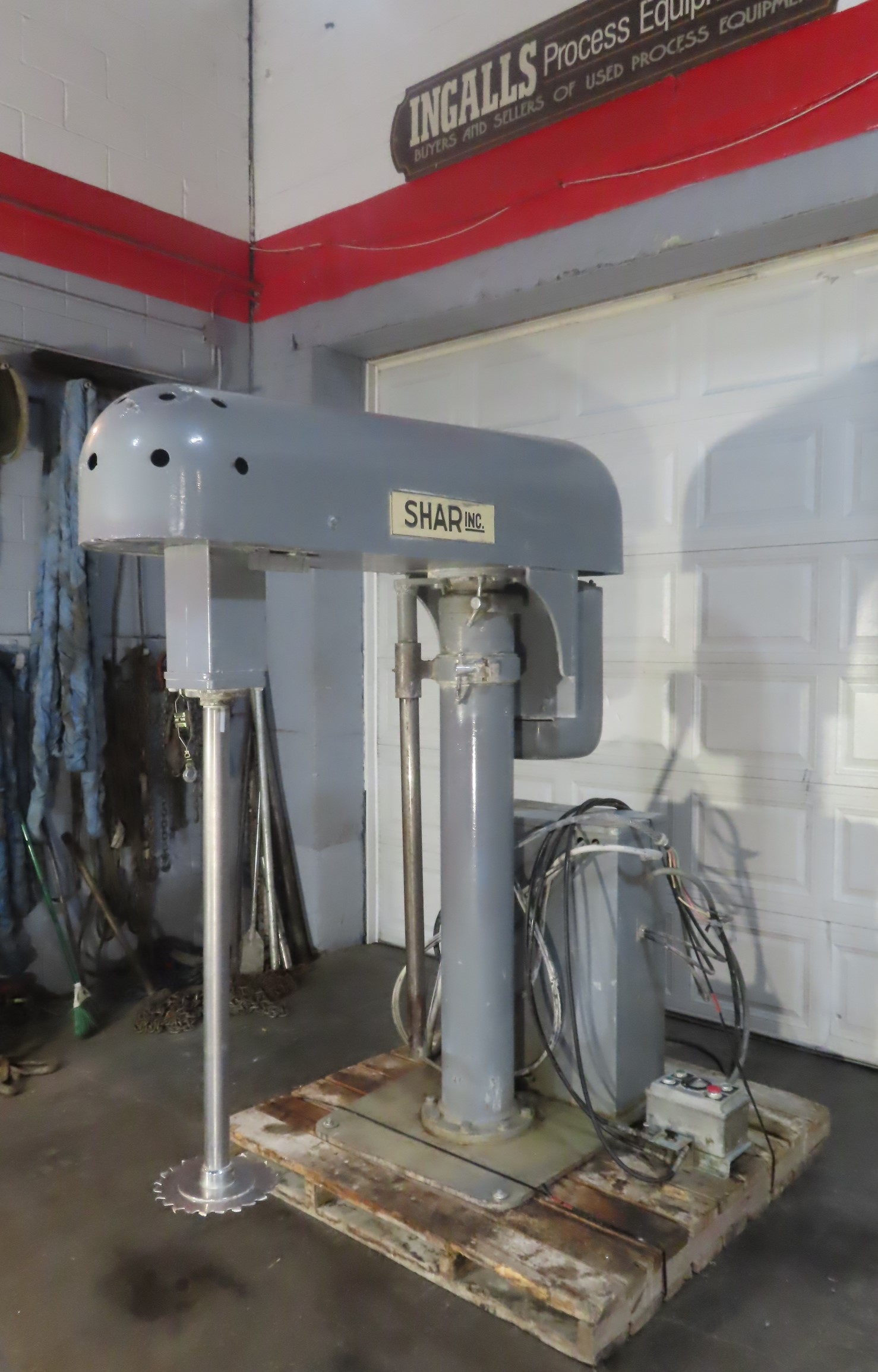used 30 hp Shar High Speed Disperser, floor mount, stainless steel shaft
